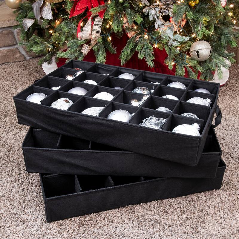 72 (4 in.) Christmas Ornament Storage Box w/ Front Pocket