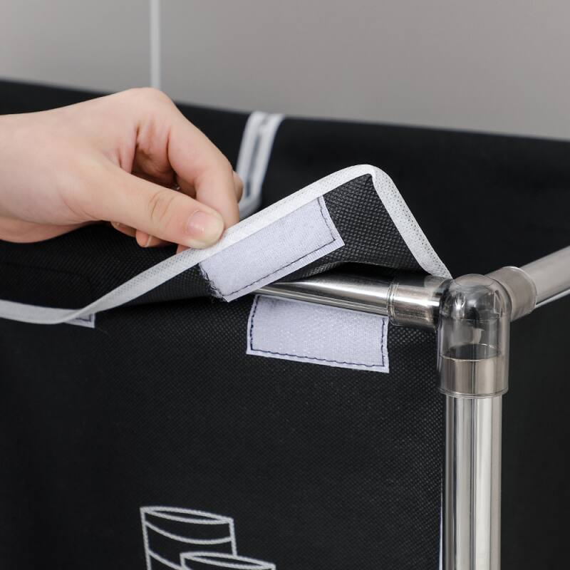 Fabric Laundry Basket with 4 Removable Bags and 4 Wheels