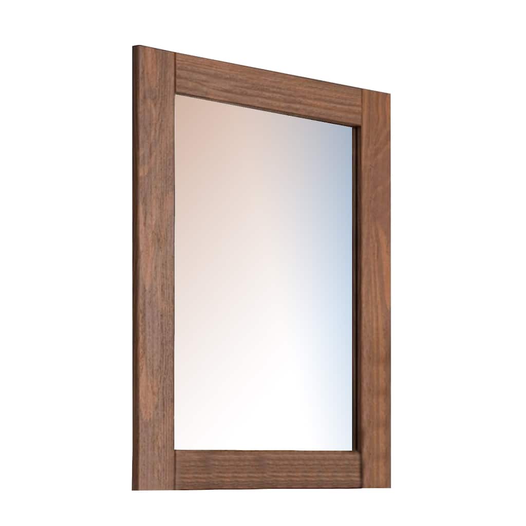 Stav Dresser Mirror, Rectangular Frame, Mahogany Brazilian Pine Wood - Mahogany Brown