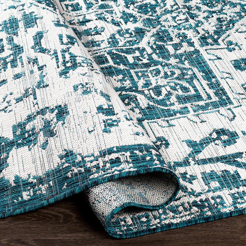 Livabliss Eagean Updated Traditional Medallion Indoor / OutdoorArea Rug