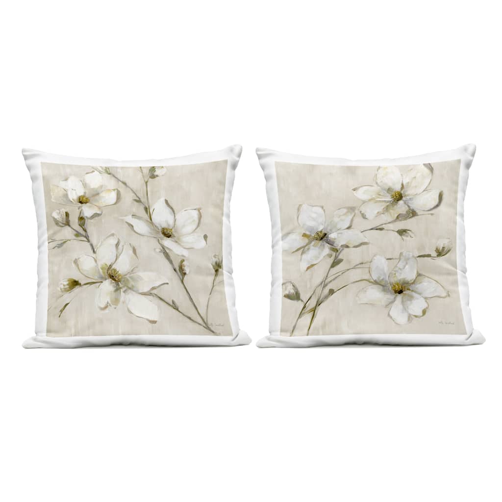 Stupell Outstretched Dogwood Branches Printed Outdoor Throw Pillow Design by Sally Swatland (Set of 2)