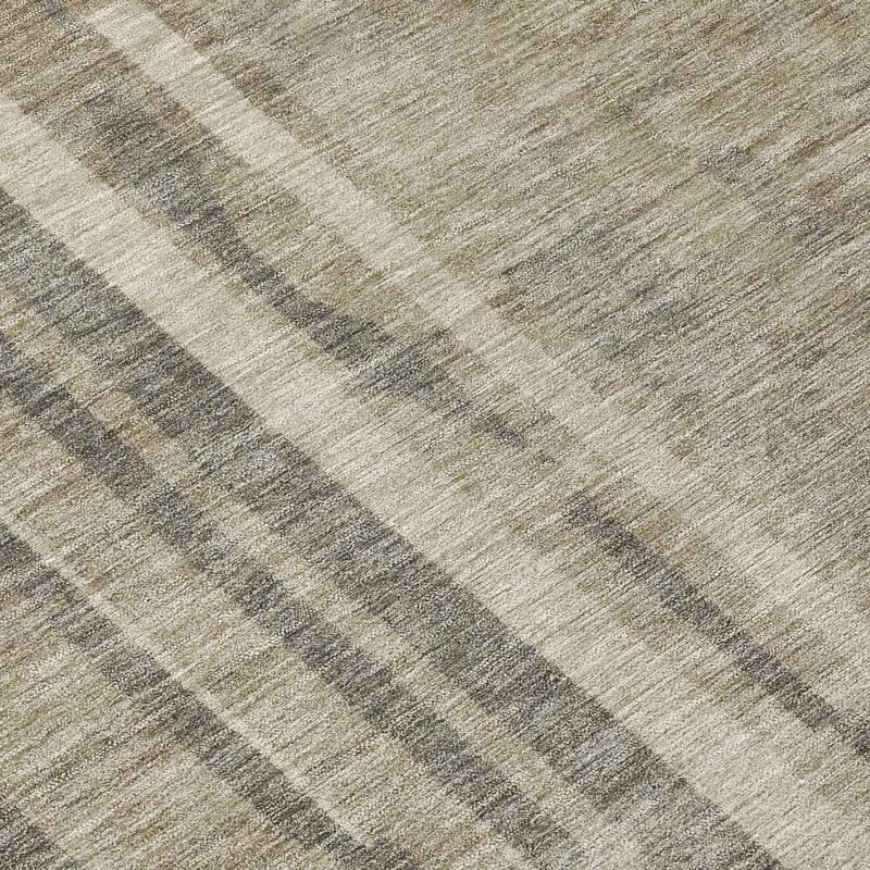 Machine Washable Indoor/ Outdoor Modern Stripes Chantille Rug