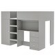 preview thumbnail 14 of 12, Multifunctional Design Wood Loft Bed with Built-in Wardrobe, Desk and Drawers, Safety Guaranteed, Grey