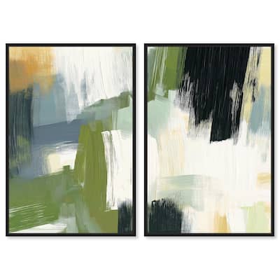 Textured Greens I Canvas Set of 2 by Art Remedy