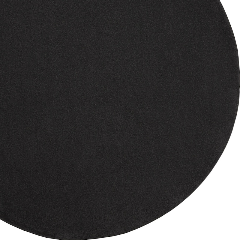 8' X 8' Black Round Non Skid Indoor Outdoor Area Rug - 6' x 7'