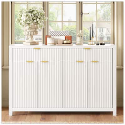 Modern Wave-Pattern Sideboard Cabinet with 2 Drawers