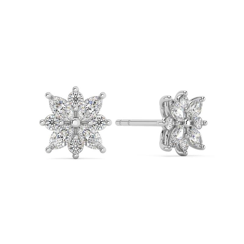 1/2Ct Marquise Star Diamond Earrings Gold Earrings Lab Grown