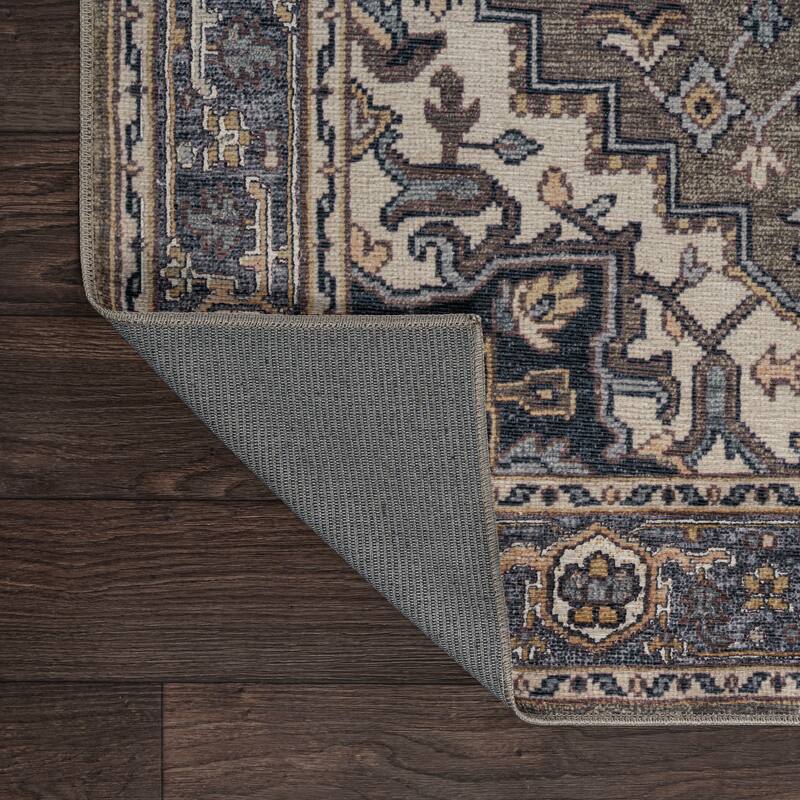 JONATHAN Y Victoria Ornate Large Medallion Machine Washable Area Rug
