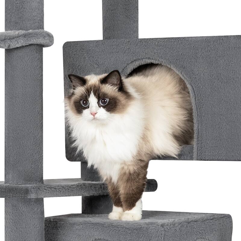 Adeco Cat Tree for Large Cats with Plush Hammock