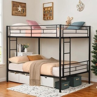 Full Over Full Metal Bunk Bed, Space-Saving Design