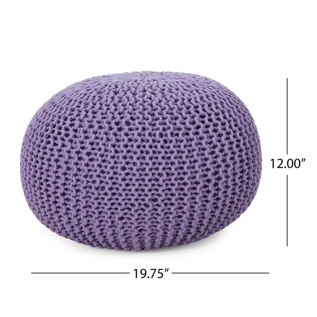 Abena Knitted Cotton Pouf by Christopher Knight Home