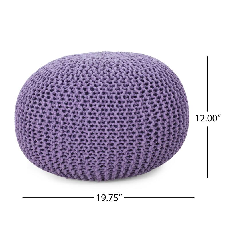 Abena Knitted Cotton Pouf by Christopher Knight Home