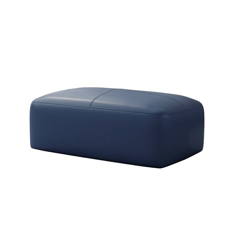 22"/ 35"/ 43" W Rectangular Modern Genuine Leather Ottoman Set of 2