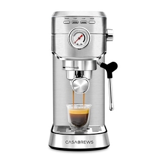 Bene Casa 4-cup electric espresso maker with milk frother, black with  stainless steel espresso maker, - 4-Cup Espresso Maker - On Sale - Bed Bath  & Beyond - 33030922