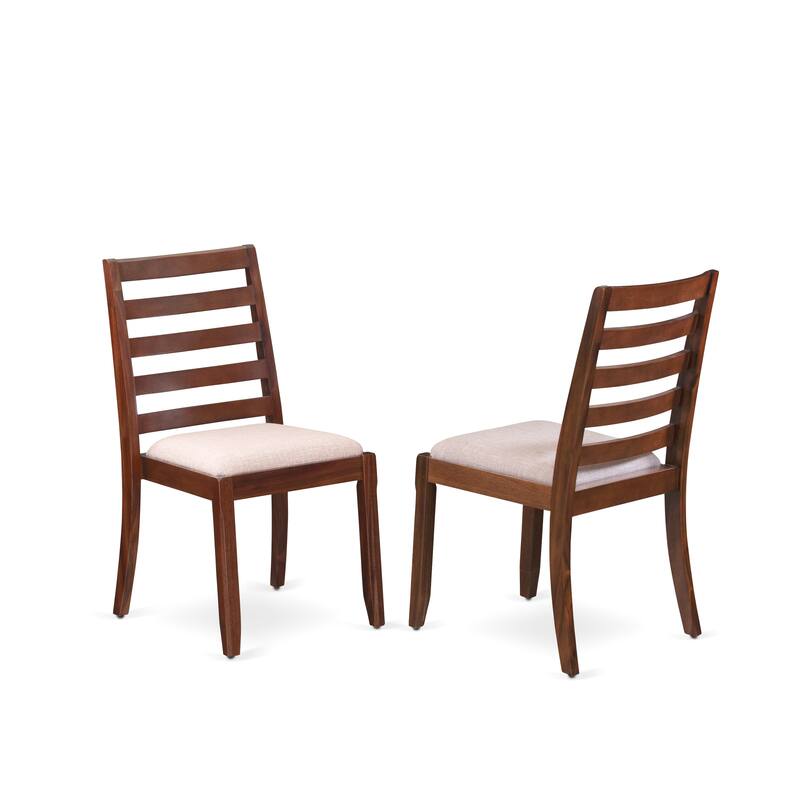 East West Furniture Kitchen Table set- A Round Table and stackable Dining Chair, Antique Walnut (Pieces & Seat Options)