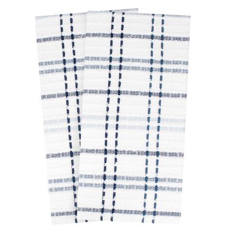 Royale Check Federal Blue Cotton Kitchen Towels (Set of 2)