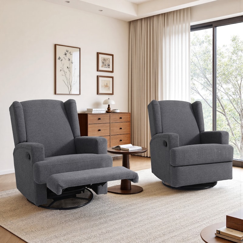 UIXE Upholstered Modern Swivel Glider Rocker Recliner