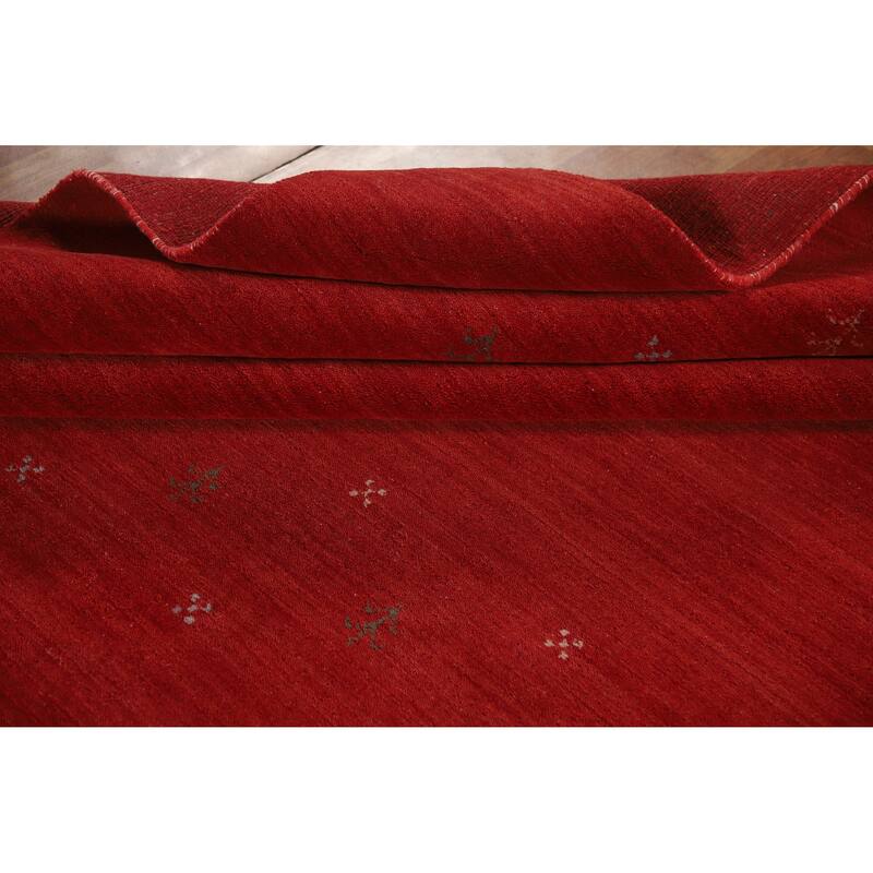 Hand Knotted Oriental 100% Wool Carpet Tribal Tribal Red Gabbeh Area Rug - 11' 3'' X 8' 5''