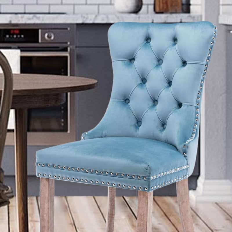 Tufted Naliheads Solid Wood Upholstered Dining Chairs (Set of 4)
