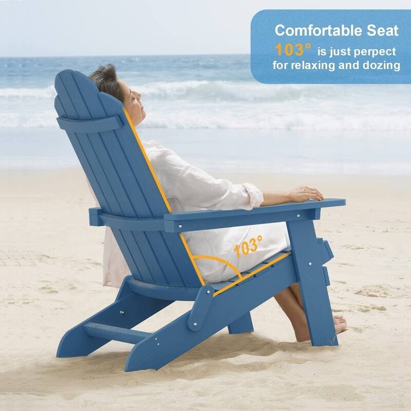 WINSOON HIPS All Weather Outdoor Folding Adirondack Chair