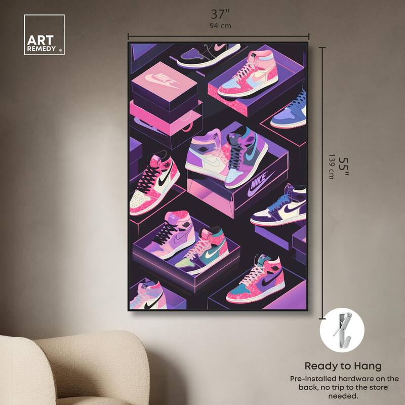 Neon Pastels Sneakers Canvas by Art Remedy