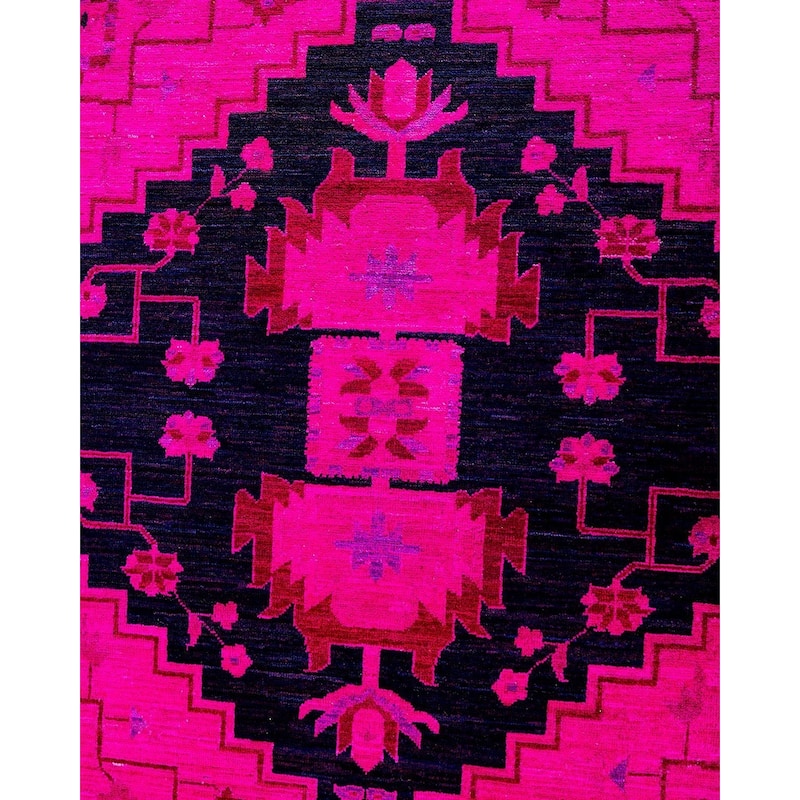 Overdyed, One-of-a-Kind Hand-Knotted Area Rug - Pink - 8' 10" x 12' 3"