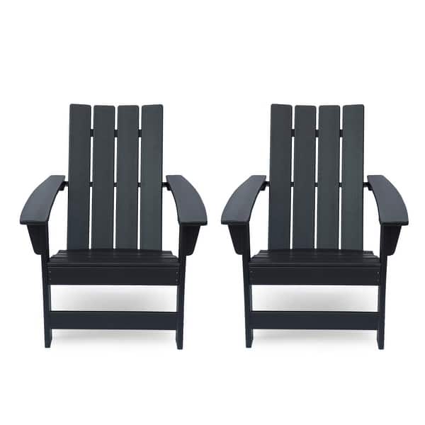 slide 2 of 40, Encino Outdoor Adirondack Chairs (Set of 2) by Christopher Knight Home Matte Black