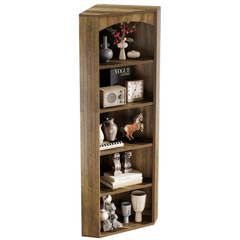 Freestanding Corner Storage Cabinet, 70.9" Tall Corner Bookshelf