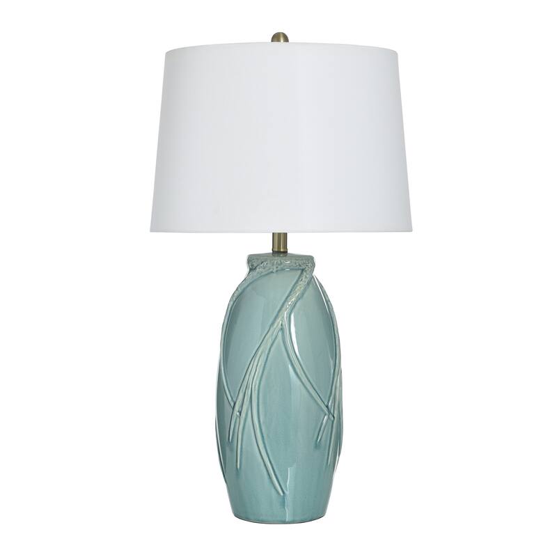 StyleCraft Starlite Ceramic Table Lamp - Starlite Sage, Off-White