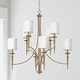 preview thumbnail 5 of 7, Abbie 36.5" 8-light Chandelier w/ White Fabric Stay-Straight Shades