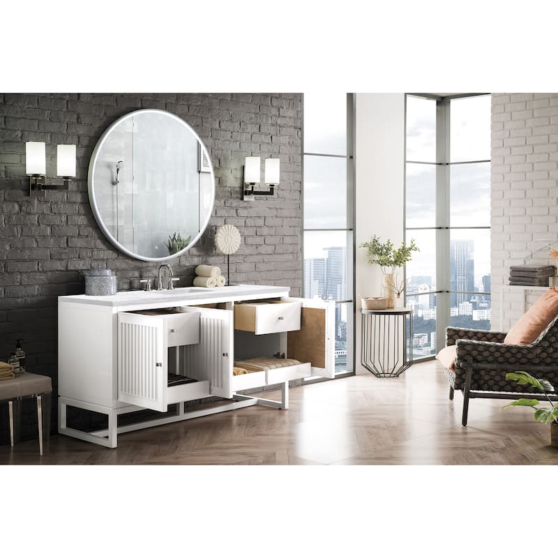 James Martin Vanities Athens 60" Single Vanity Cabinet, Glossy White