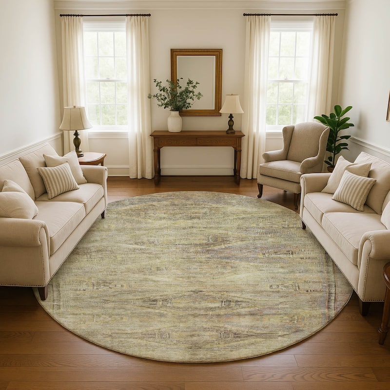 Premium Washable Super Soft Vintage Traditional Mayfield Rug - Aloe - 8' x 8'
