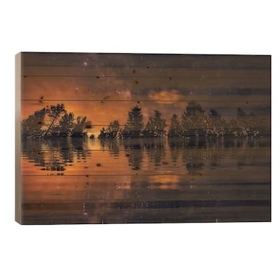 Forest Fire Fantasy Print On Wood by Christopher Thomas - Multi-Color