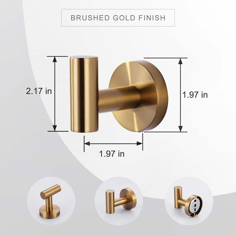 WOWOW Stainless Steel J-Hook Robe/Towel Hook 2 PCS