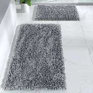 Bathroom Rugs Sets 2 Piece, Luxury Shaggy Extra Thick Bathroom Rugs, Plush Non-Slip Mats 31.5 x ...