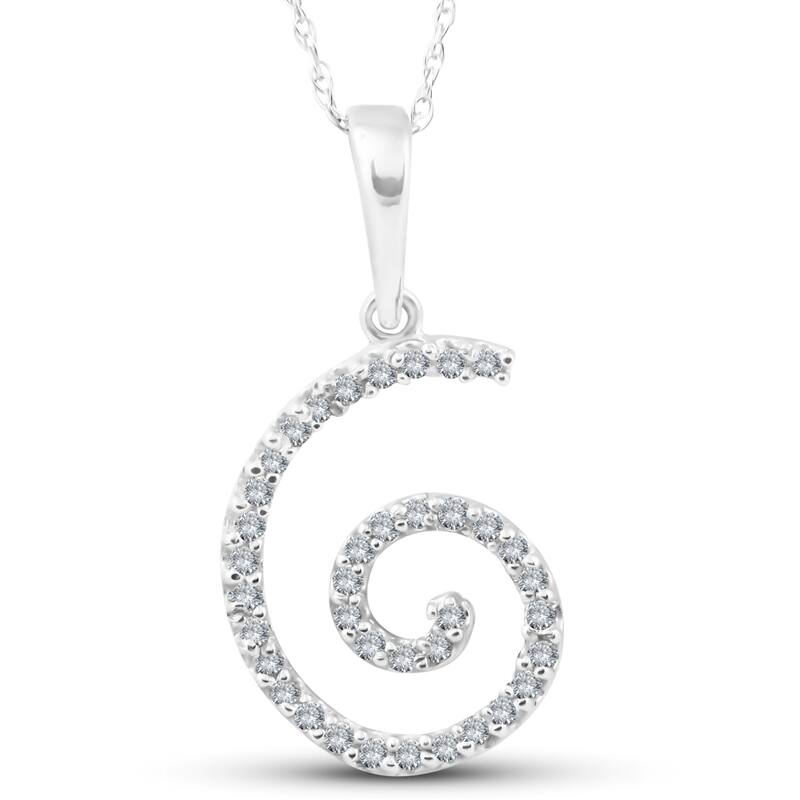 Bliss Diamond 1/10ct Diamond Spiral Pendant White Gold