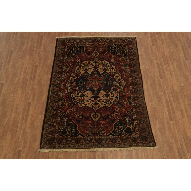 Hand Knotted Oriental 100% Wool Carpet Traditional Geometric Red Bakhtiari Area Rug - 9' 5'' X 6' 9''