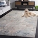 preview thumbnail 9 of 20, SAFAVIEH Treasures Aseliya Modern Abstract Rug 6'7" Round - Grey/Blue - Round