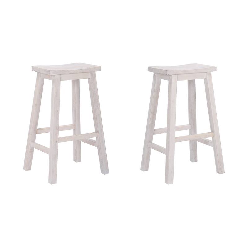 Tylor 29" Saddle Seat Solid Wood Bar Stools (Set of 2)