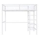 preview thumbnail 15 of 25, Creative Structure Twin Size Metal Loft Bed Kids Bed with 4-Tier Shelves and Storage, Black