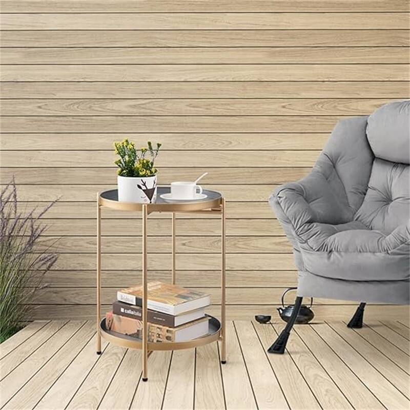 Round Metal End Side Table