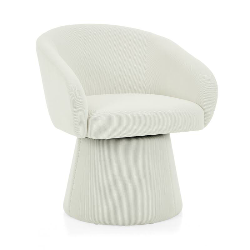 Modern 360° Swivel Accent Chair, Boucle Upholstered, Comfy Barrel Chair for Living Room, Bedroom & Office