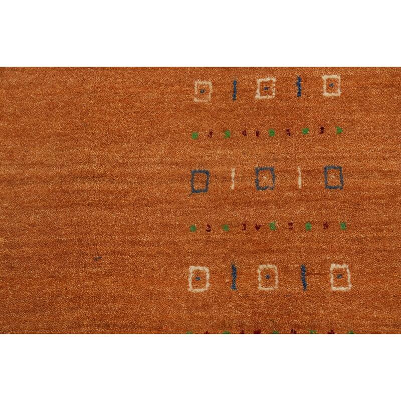 Hand Knotted Oriental 100% Wool Carpet Tribal Animal Pictorial Oranges & Rust Gabbeh Area Rug - 8' 11'' X 8' 11''