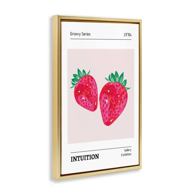 Stupell Intuition Phrase Strawberries Framed Floater Canvas Wall Art Design By LSR Design Studio