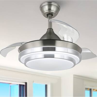 Bella Depot 42" Retractable Ceiling Fan with LED Light and Remote Control - 42 inches