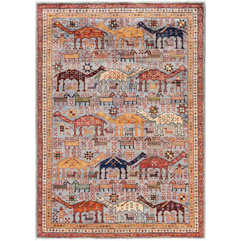 Serapi One-of-a-Kind Hand-Knotted Area Rug - Gray - 4' 2" x 5' 10"