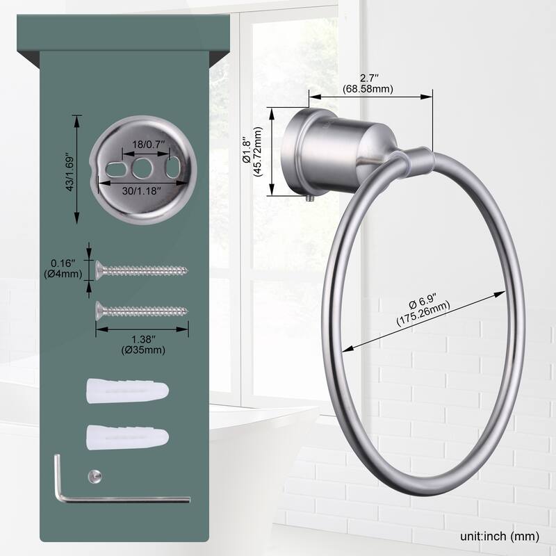2PCS Wall Mounted Towel Ring