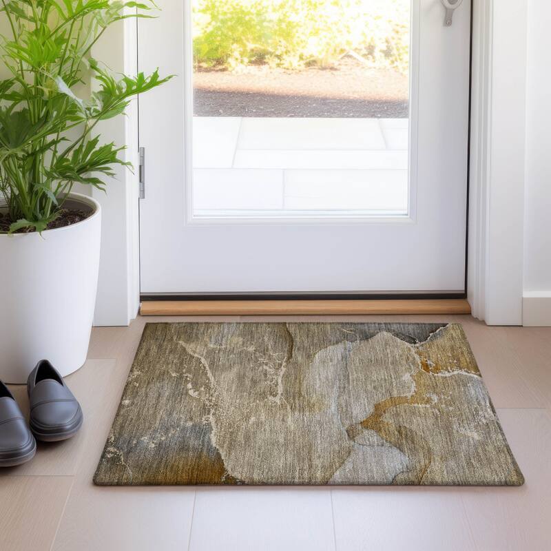 Nane Unique Abstract Weather Resistant Timeless Fusion Runner Outdoor Rug