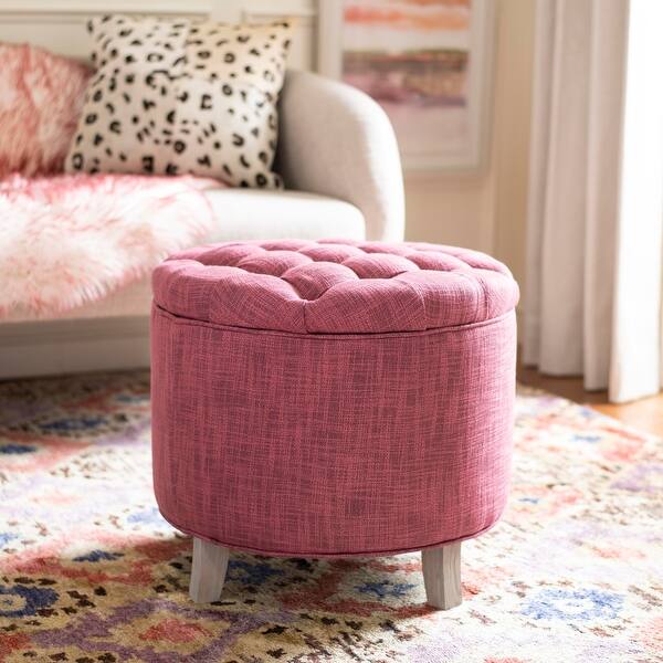 slide 2 of 8, SAFAVIEH Amelia Tufted Rose Storage Ottoman