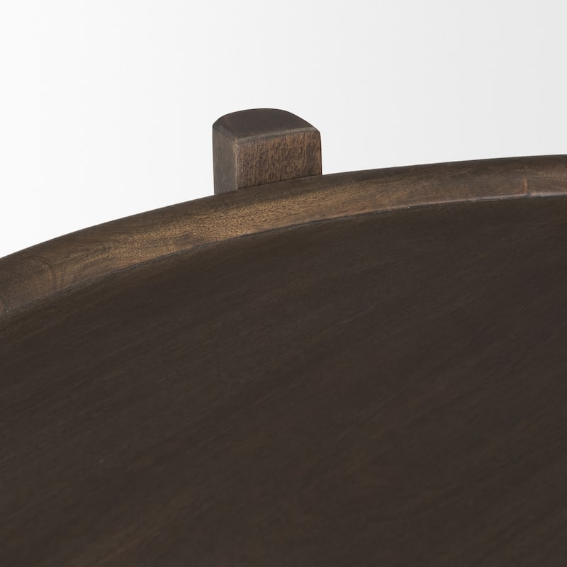 Romi Dark Brown Wood w/ Bottom Shelf Oval Coffee Table - 55.5L x 35.0W x 17.0H